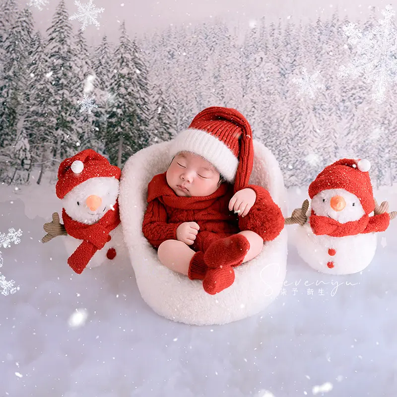 2026 Snowman Theme Set - Red Festive Newborn Photography Props Collection - Image 2